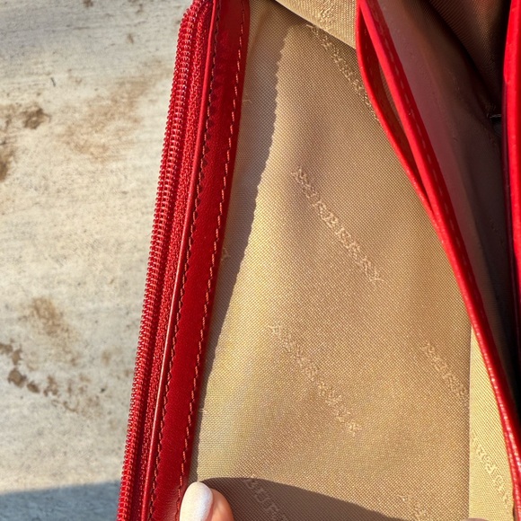 Burberry check red leather continental wallet - Picture 11 of 14